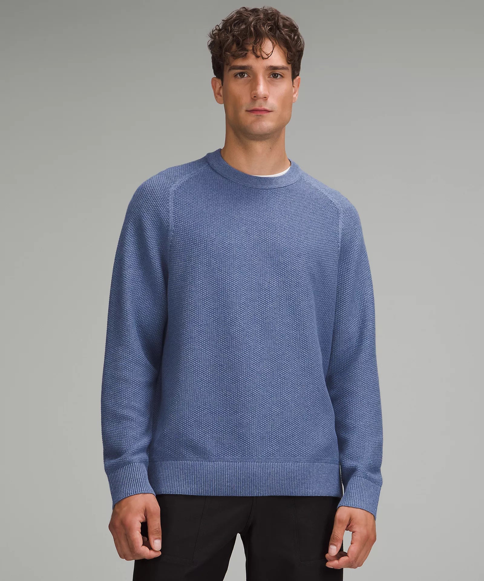 Textured Knit Crewneck Sweater
