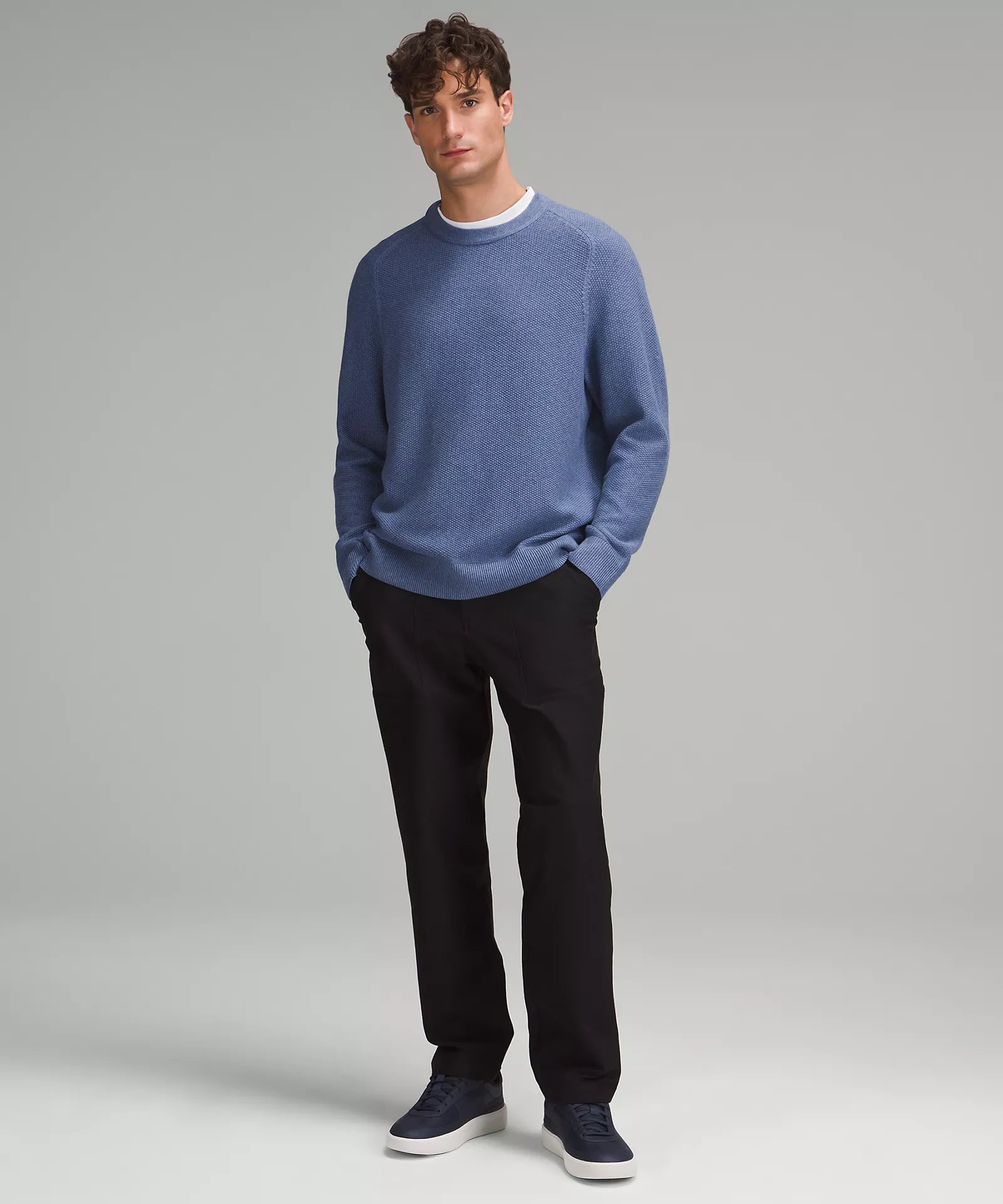 Textured Knit Crewneck Sweater