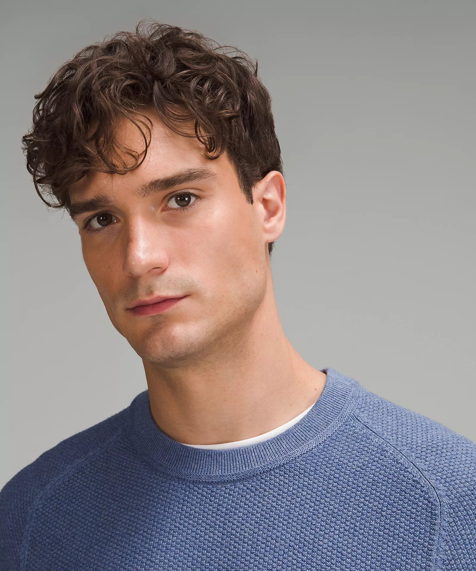 Textured Knit Crewneck Sweater