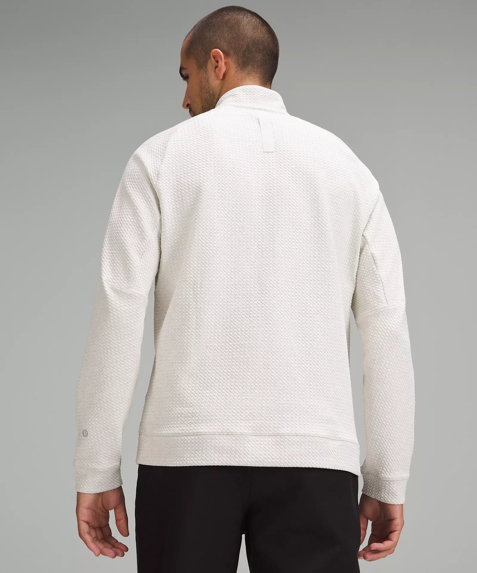 Textured Double-Knit Cotton Half Zip