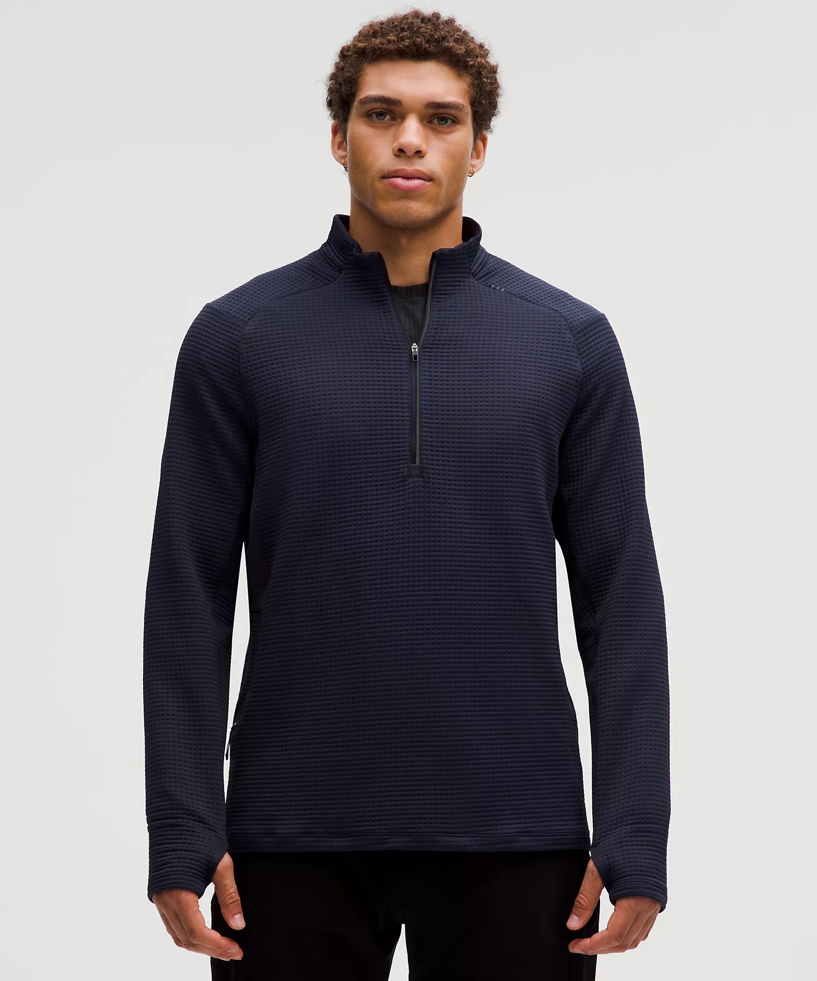 Waffle-Knit Half Zip