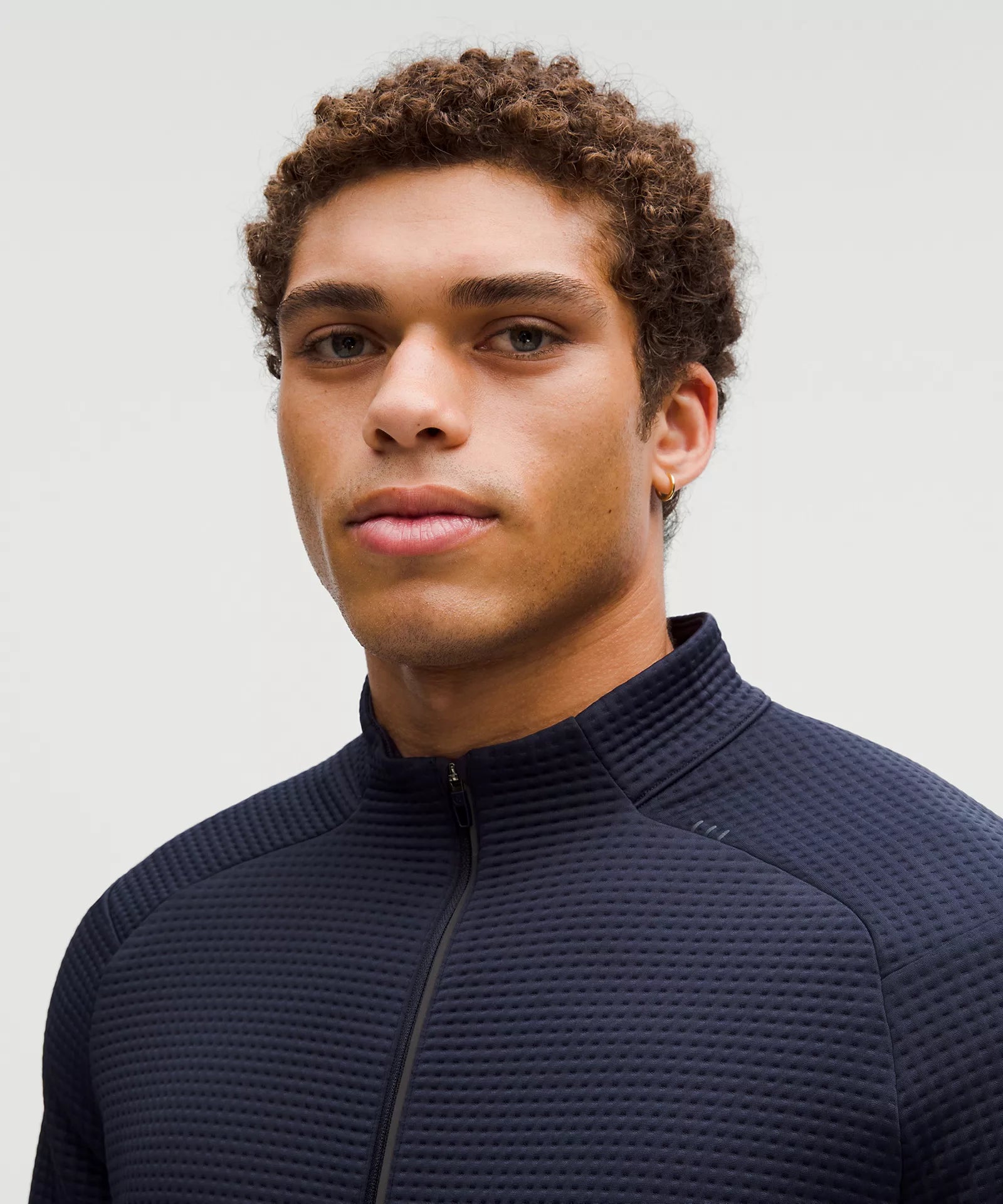 Waffle-Knit Half Zip