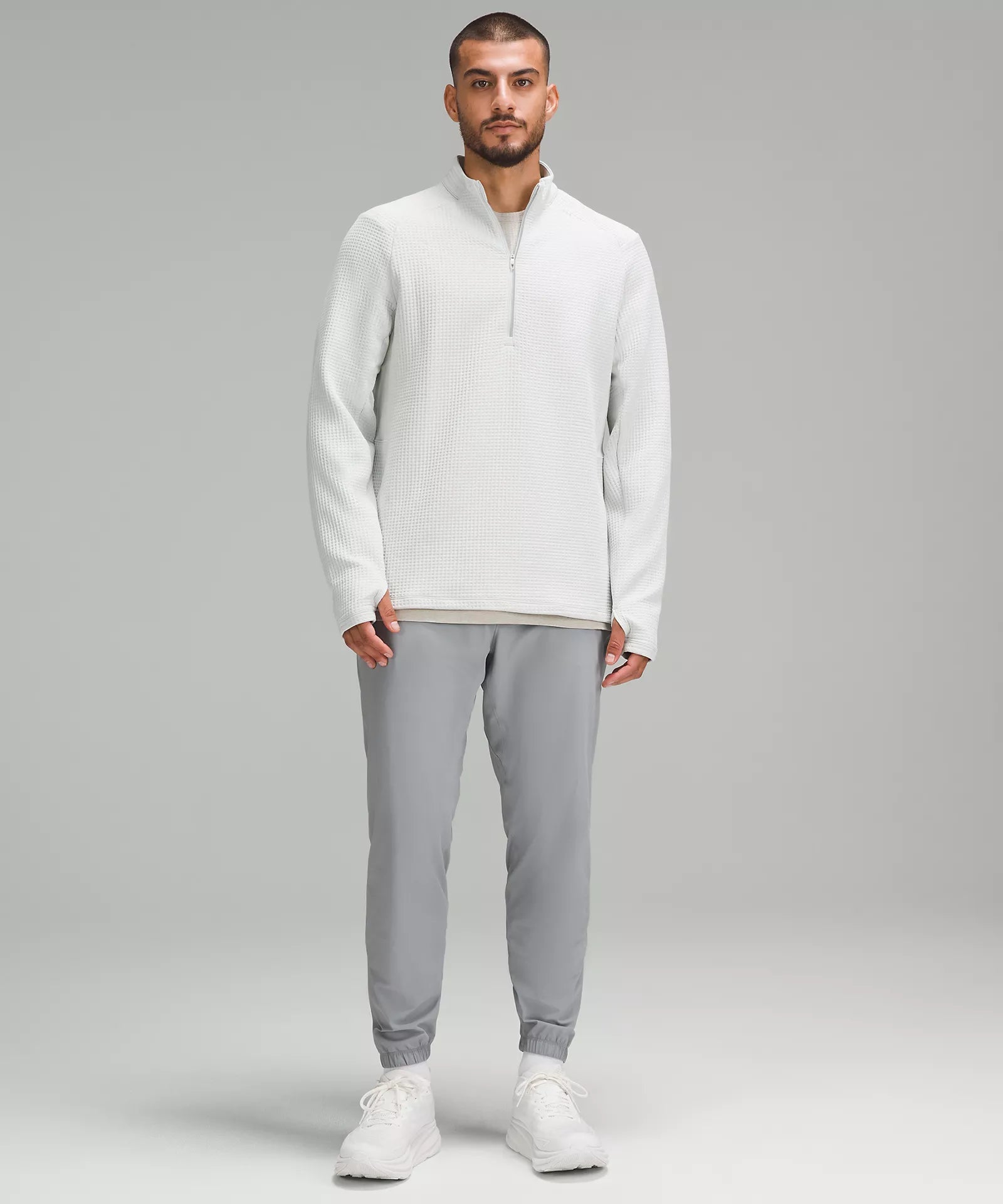 Waffle-Knit Half Zip