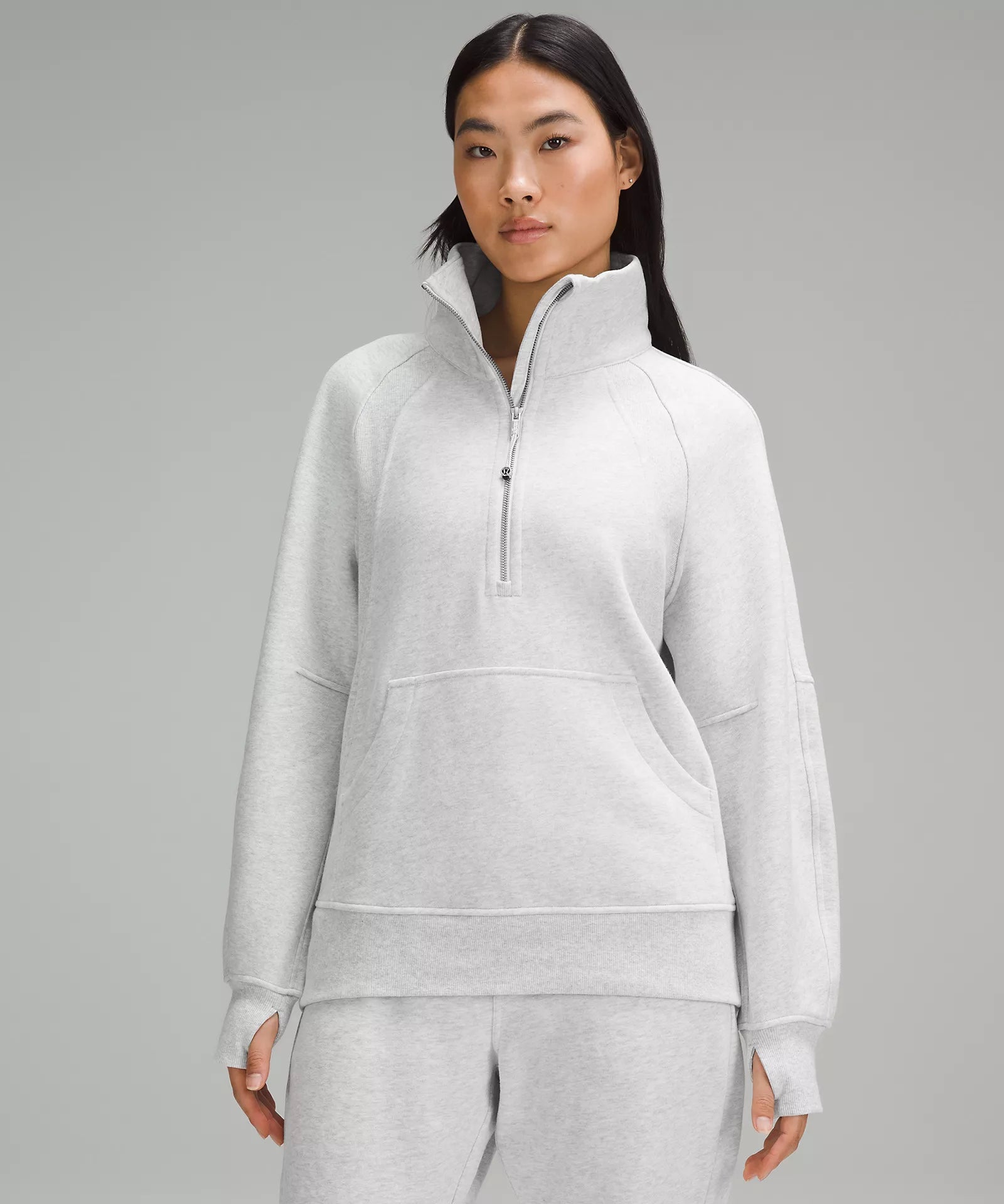 Scuba Oversized Funnel-Neck Half Zip Long