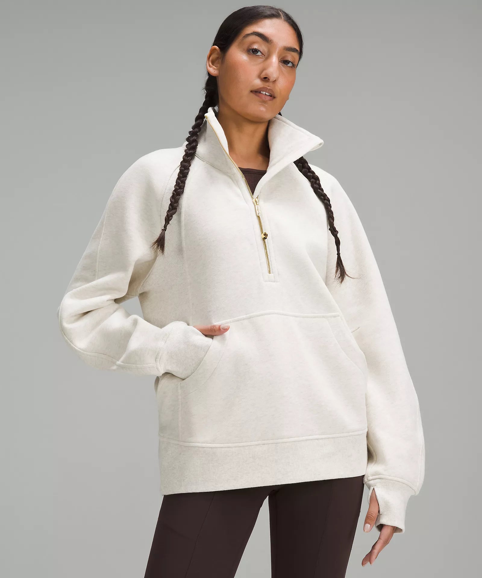 Scuba Oversized Funnel-Neck Half Zip Long